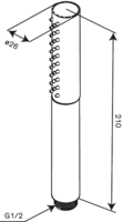 Damixa 913434600 Hand shower 3 settings tube Steel PVD