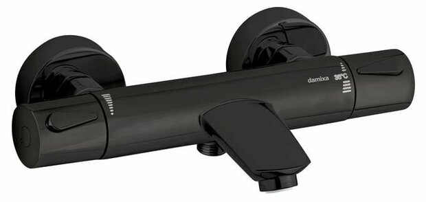 Damixa 7450061 silhouet bad/douchethermostaat mat zwart