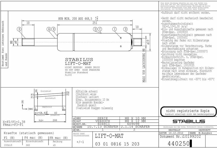 Stabilus 440250 200N