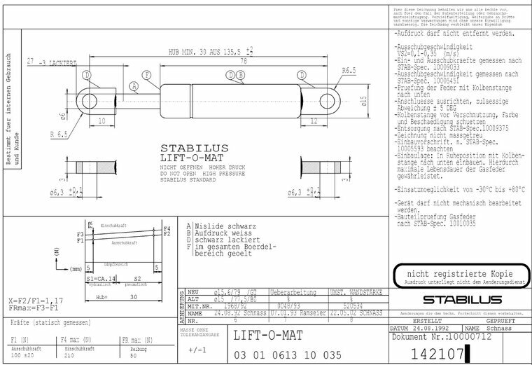 Stabilus 142107 0100N