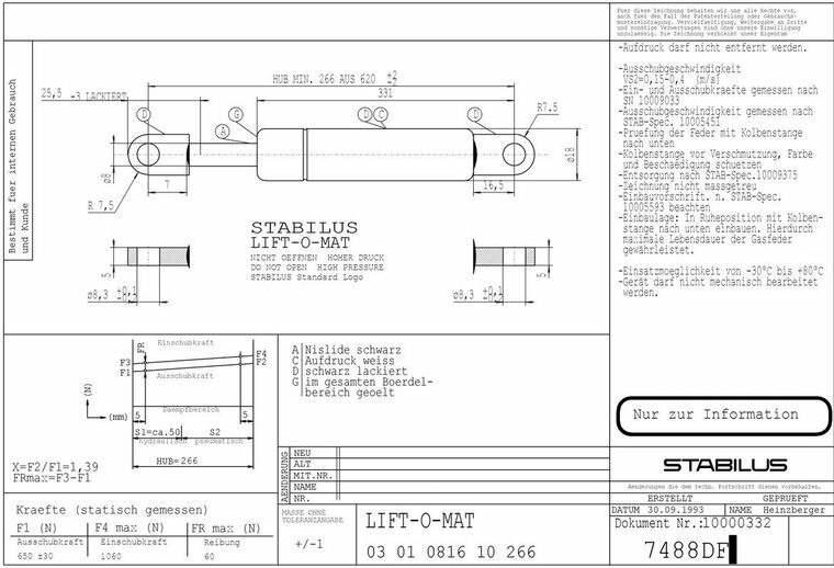 Stabilus 7488DF 650N