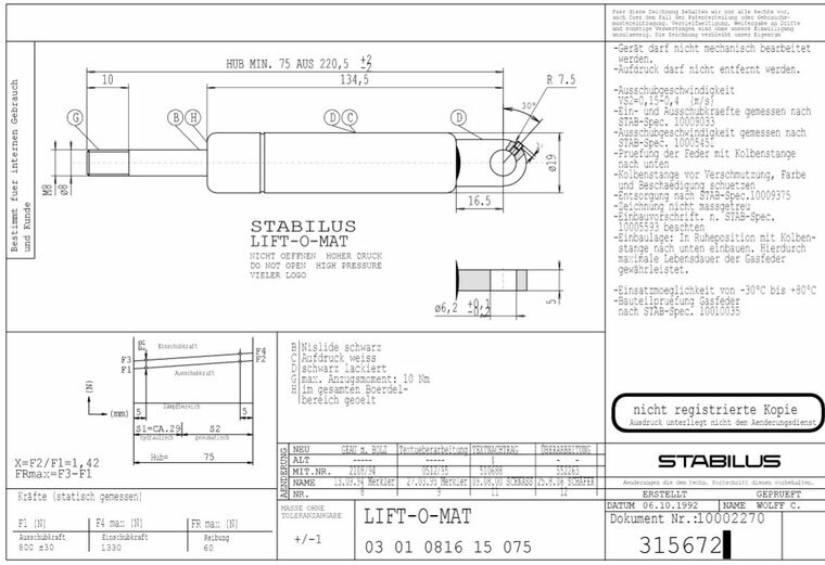 Stabilus 315672 800N