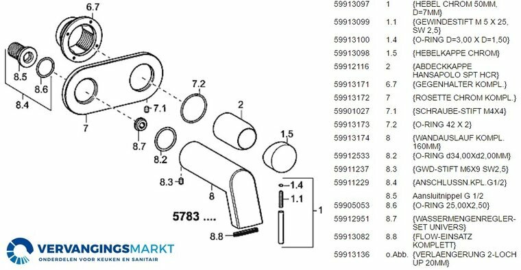 Hansa Stela 57832171 onderdelen