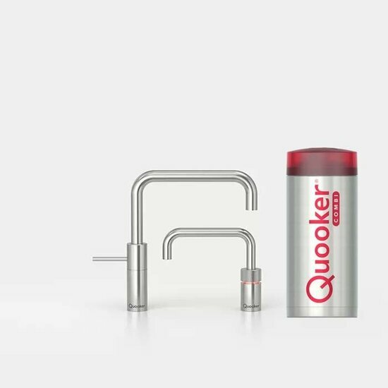 Quooker COMBI+ Nordic Square Twintaps RVS 22+NSRVSTT