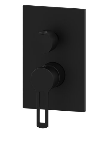Concealed shower mixer 1/2"complete Matte black with stainless plate