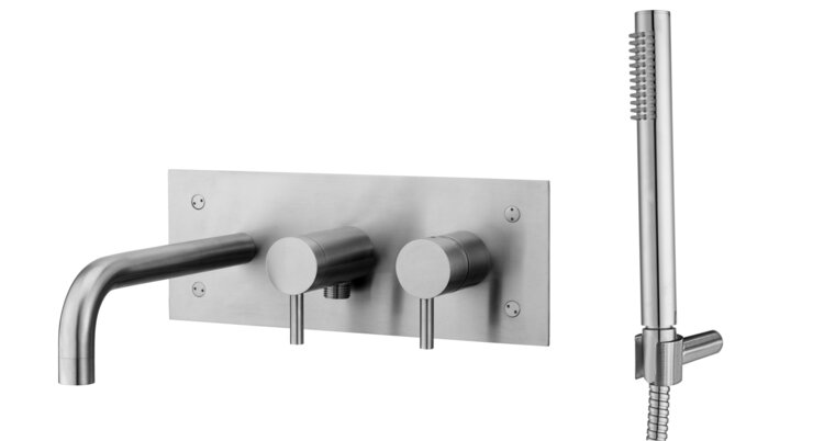 Concealed shower mixer 1/2 "complete. STEEL Inox