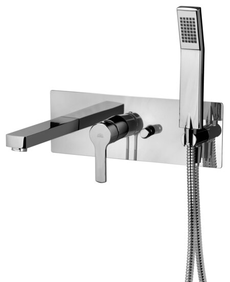 Fully fitted bath / shower mixer Chrome WEST