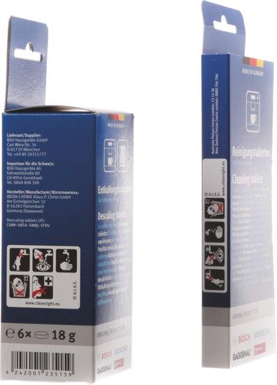 Bosch Siemens 00312261 Set of cleaning and descaling tablets for fully automatic coffee machines