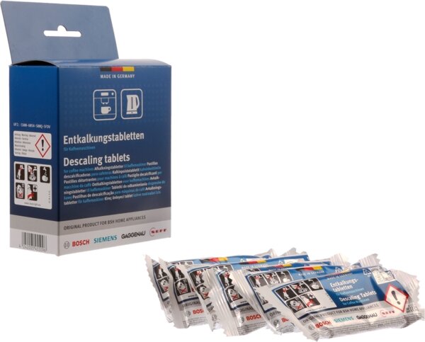 Bosch Siemens 00312454 Descaling tablets 12x18g suitable for coffee machines, kettles, hot water dispensers.