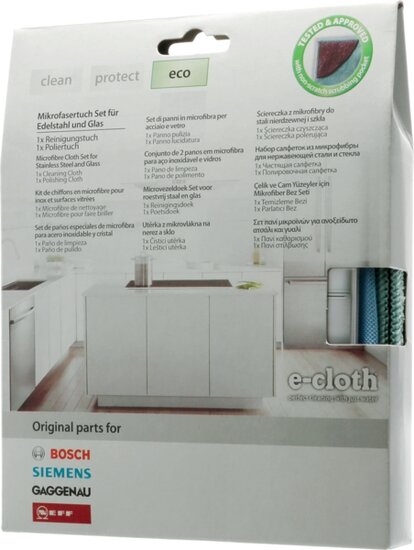 Bosch Siemens 00466148 Microfiber cleaning cloths especially for your kitchen Set of 2 different kitchen towels