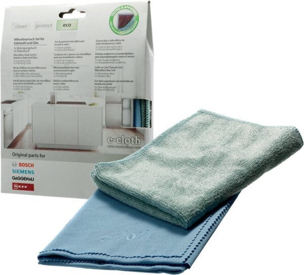 Bosch Siemens 00466148 Microfiber cleaning cloths especially for your kitchen Set of 2 different kitchen towels