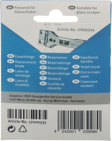 Bosch Siemens 17000335 Knife glass scraper ceramic hobs 5 pieces