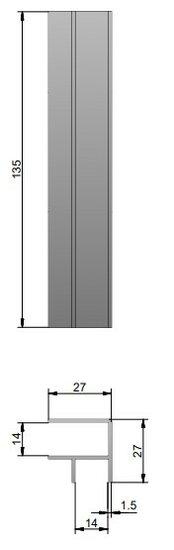 Airpart 4041021 Skirting corner panels, Corner panel, H 150 mm, stainless steel colour