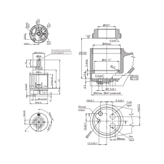 Kerox BSDR-40 diverter cartridge 40mm