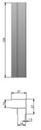 Airpart 4041021 Skirting corner panels, Corner panel, H 150 mm, stainless steel colour